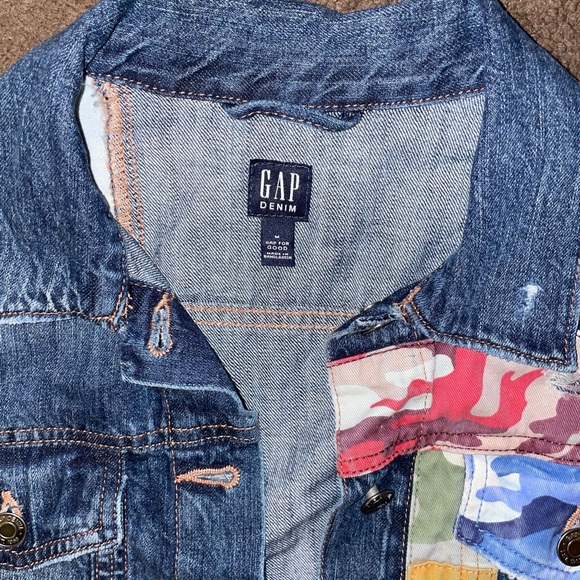 Gap Icon Denim Jacket with Camo Patchwork - Picture 6 of 9
